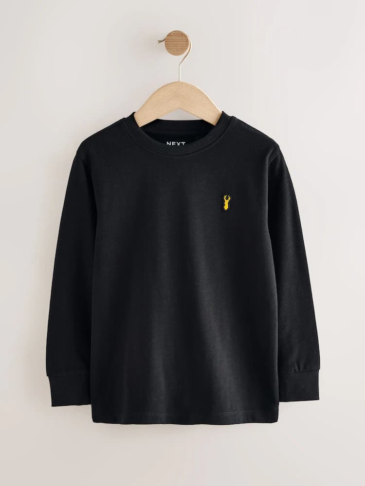 Black Stag Logo Long Sleeve Cosy T-Shirt