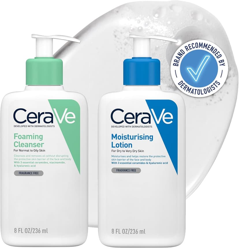 CeraVe Foaming Cleanser & Moisturising Lotion, 236ml x2
