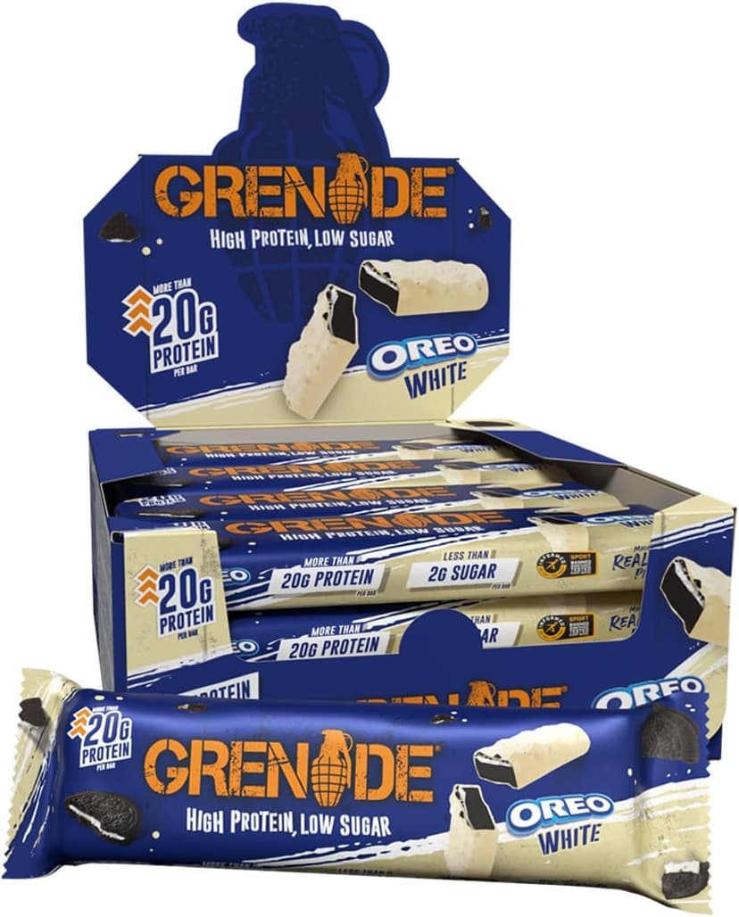Grenade OREO White Protein Bar – High Protein, Low Sugar, 12 x 60g
