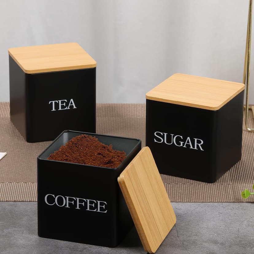 Ghshanog 3-Piece Tea, Coffee & Sugar Canisters Set