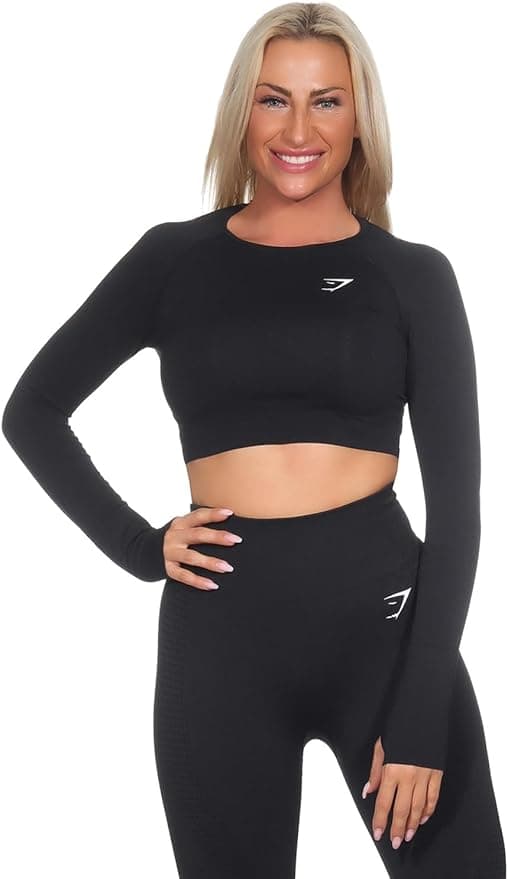 GYMSHARK Vital Seamless Women’s Fitness Training Crop Top – Brown