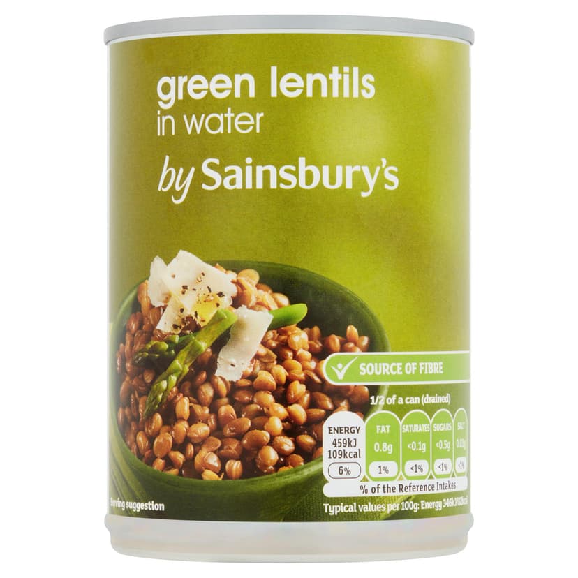 Sainsbury's Green Lentils In Water 400g