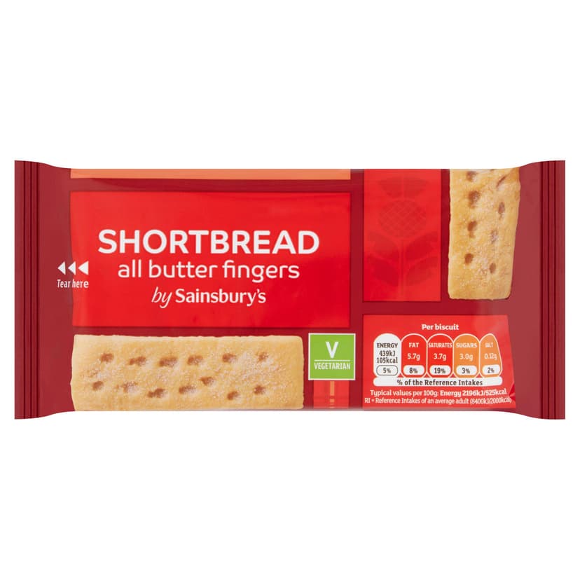 Sainsbury's All Butter Shortbread Finger Biscuits 200g