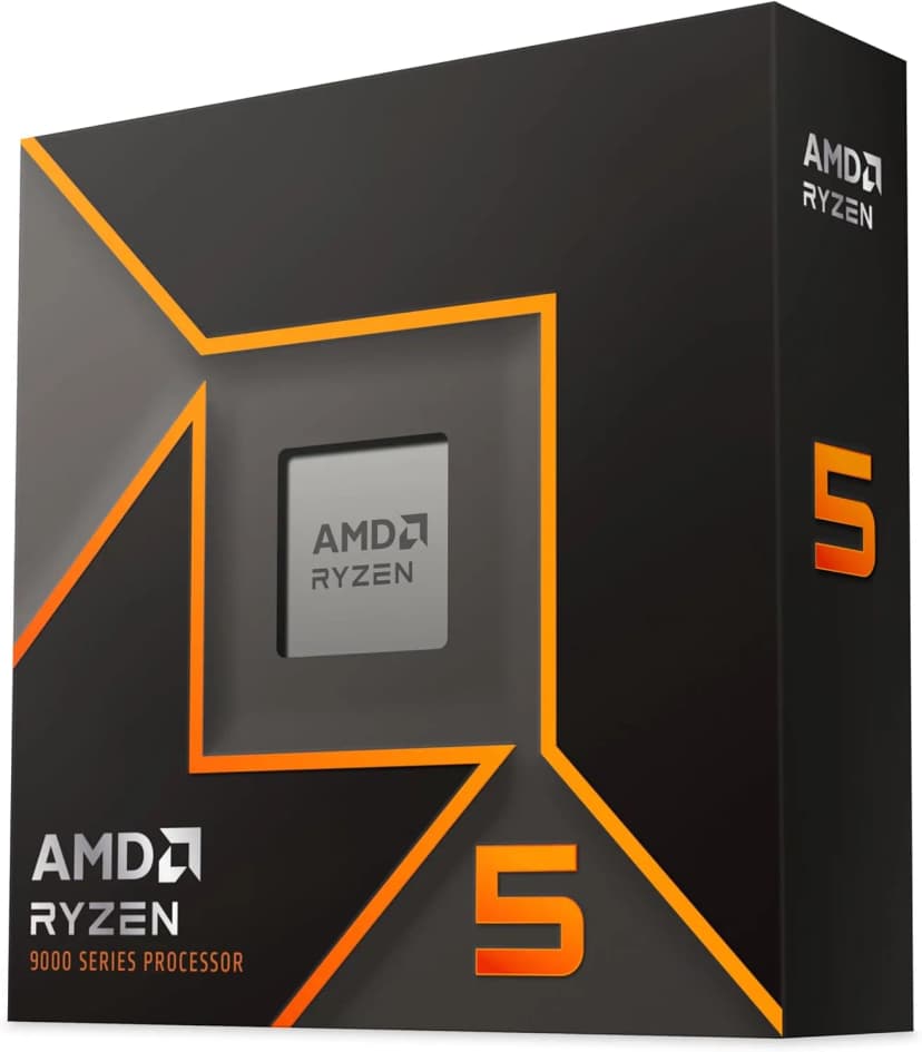 AMD Ryzen 5 9600X Processor (radeon graphics included, 6 Cores/12 Threads, 65W TDP, Socket AM5, Cache 38MB, up to 5.4 GHz max boost Frequency, no cooler)