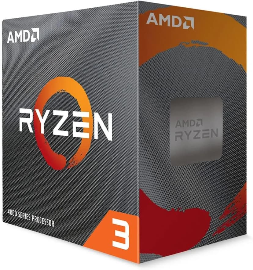 AMD Ryzen 3 4100 processor (4 cores/8 threads, 65W DTP, 6 MB cache, up to 4.0 GHz max. Boost, wraith stealth cooler)